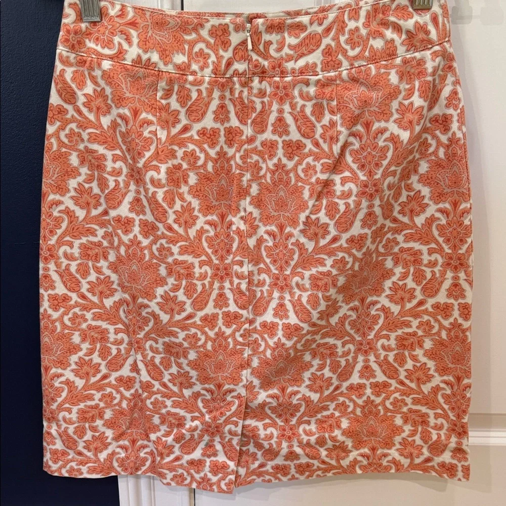 Talbots Orange and White Floral Skirt - Picture 9 of 10
